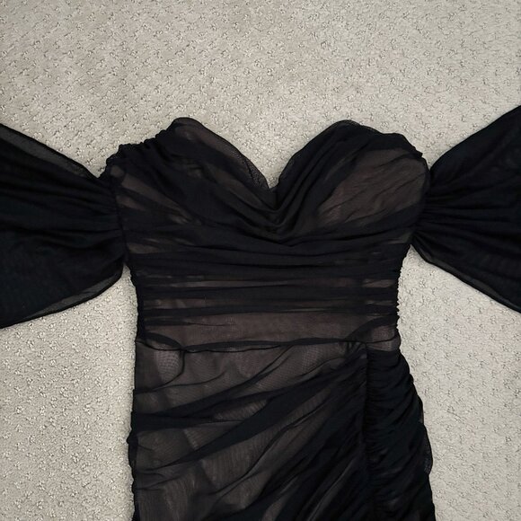 Nookie Dita Black Strapless Mesh Gown Women’s Size Medium Dress - Picture 3 of 10